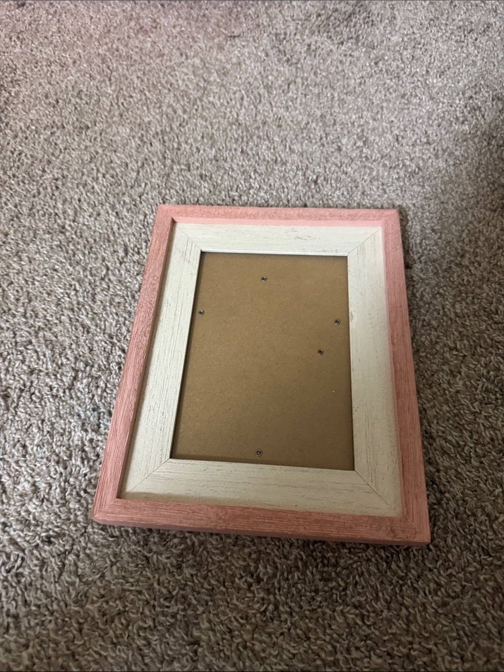 Two-Tone Wooden Picture Frame in Pink and Cream 5x7